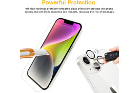 Hocents. [2+2 Pack] Tempered Glass Screen Protector Compatible with iPhone 14 6.1 inch with Camera Lens Protector [Auto-Alignment Tool] [EZ Kit] [Anti-Scratch] [Case Friendly] [HD Clear]