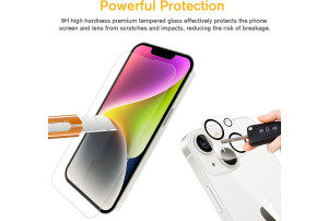 Hocents. [2+2 Pack] Tempered Glass Screen Protector Compatible with iPhone 14 6.1 inch with Camera Lens Protector [Auto-Alignment Tool] [EZ Kit] [Anti-Scratch] [Case Friendly] [HD Clear]