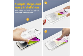 Hocents. [2+2 Pack] Tempered Glass Screen Protector Compatible with iPhone 14 6.1 inch with Camera Lens Protector [Auto-Alignment Tool] [EZ Kit] [Anti-Scratch] [Case Friendly] [HD Clear]