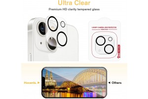 Hocents. [2+2 Pack] Tempered Glass Screen Protector Compatible with iPhone 14 6.1 inch with Camera Lens Protector [Auto-Alignment Tool] [EZ Kit] [Anti-Scratch] [Case Friendly] [HD Clear]