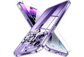 Humixx [5 in 1] for iPhone 14 Pro Case, with 2X Screen Protector + 2X Lens Protector, [20x Anti-Yellowing][12 FT Drop Protection] Clear Shockproof Protective Case for iPhone 14 Pro 6.1 inch