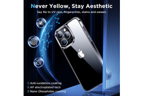 Simtect Ultra Clear for iPhone 14 Pro Case, [Non-Yellowing] [10 FT Military Drop Protection] Slim Fit Yet Protective Shockproof Bumper with Airbag Case for iPhone 14 Pro 6.1 Inch- Crystal Clear