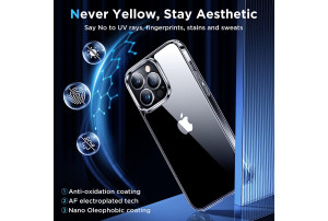 Simtect Ultra Clear for iPhone 14 Pro Case, [Non-Yellowing] [10 FT Military Drop Protection] Slim Fit Yet Protective Shockproof Bumper with Airbag Case for iPhone 14 Pro 6.1 Inch- Crystal Clear